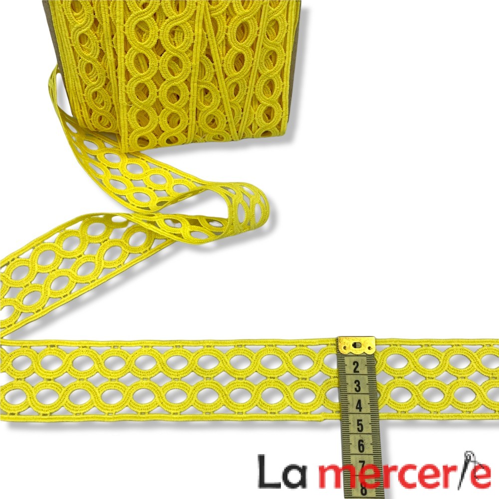 Broderie galbena, model cu cerculete, 45mm