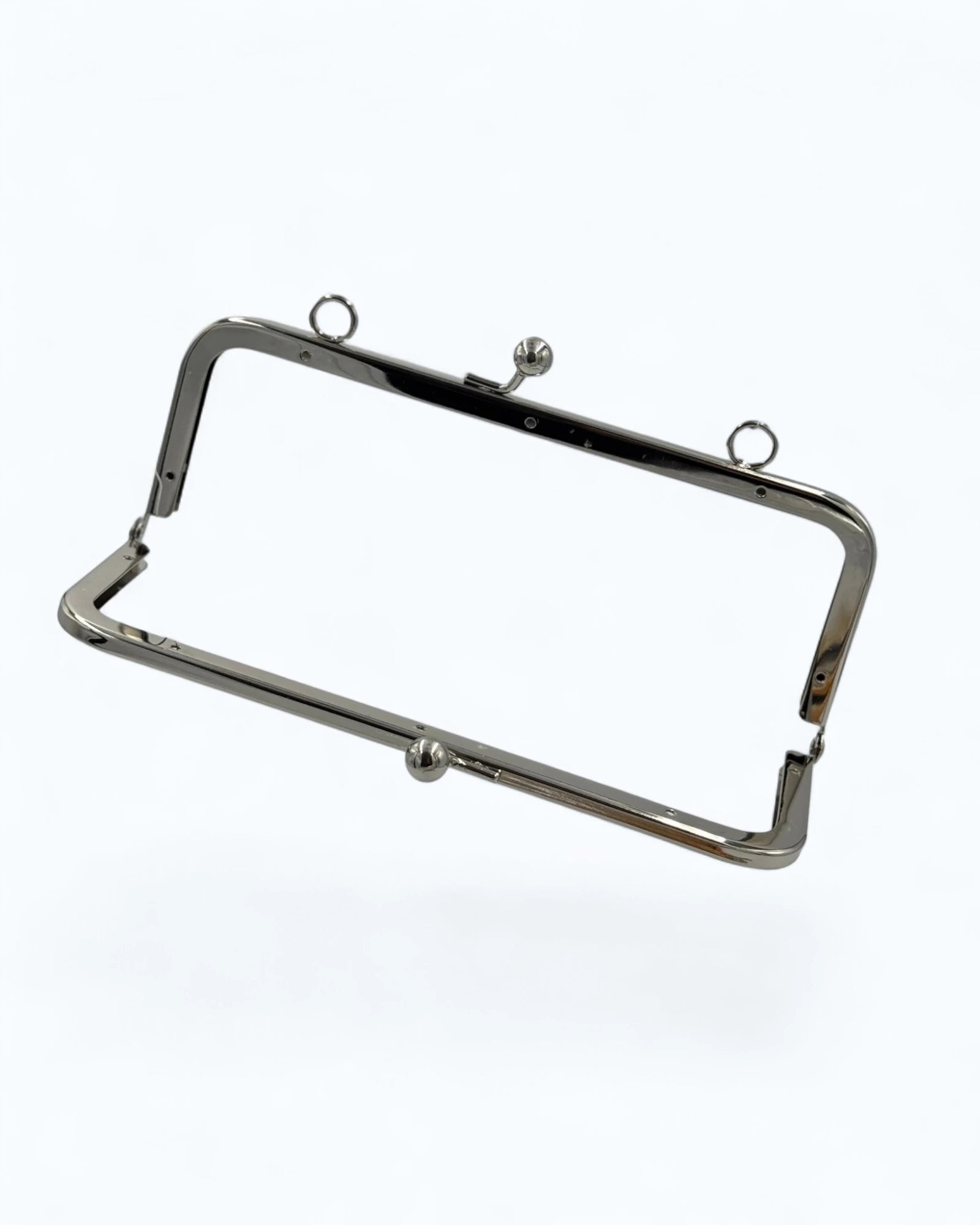 Rama metalică dreptunghiulara Argintie pentru geantă 21x8cm