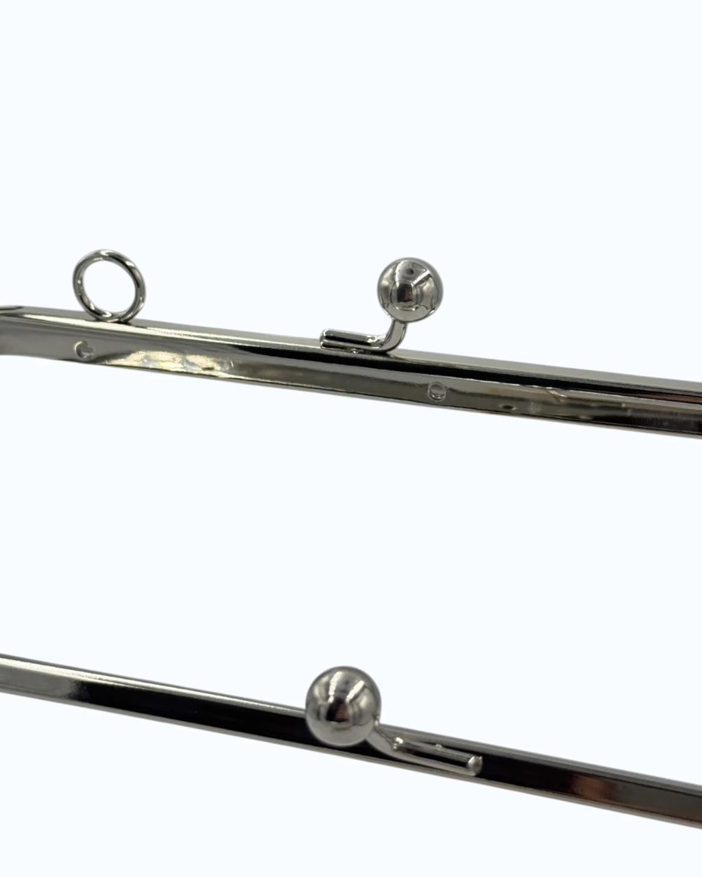 Rama metalică dreptunghiulara Argintie pentru geantă 21x8cm