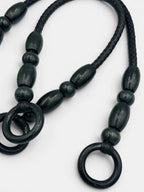 Manere de geanta piele ecologică impletita Negre
