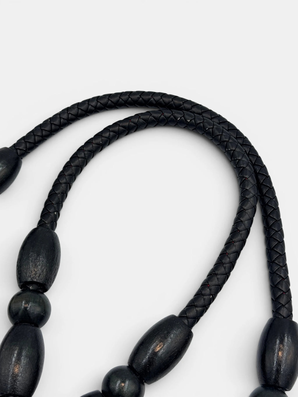 Manere de geanta piele ecologică impletita Negre