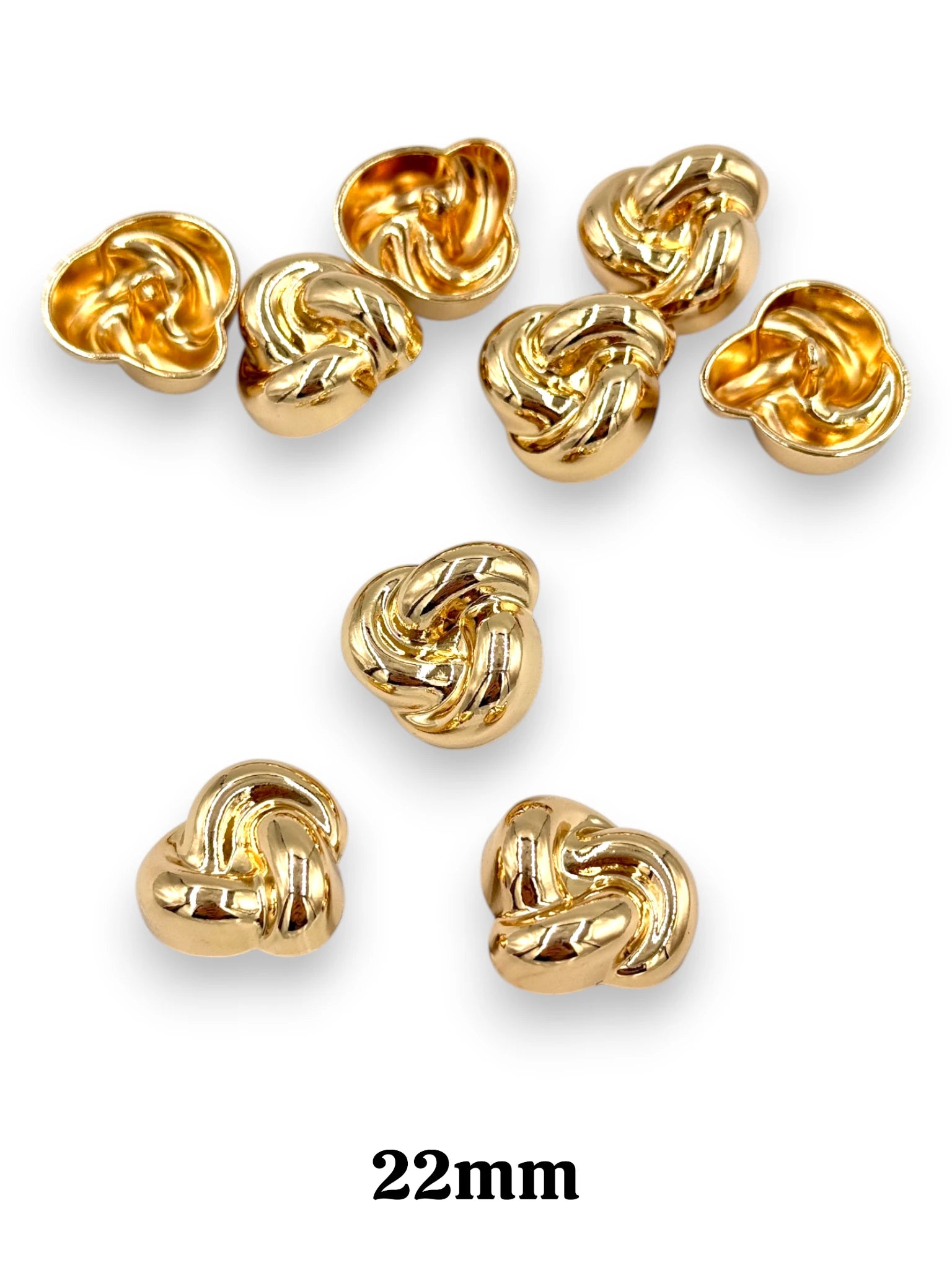 Nasturi de ocazie metalici aurii impletit 22mm