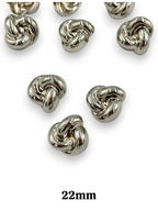 Nasturi de ocazie metalici argintii impletit 22mm