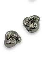 Nasturi de ocazie metalici argintii impletit 22mm