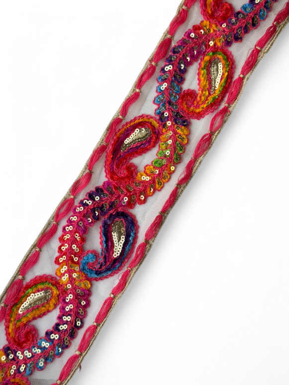 Pasmanterie roz multicolor, 7cm