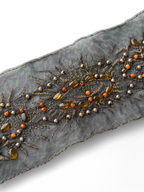 Pasmanterie cu margele si pietre, neagra, 8cm