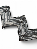 Pasmanterie zig zag cu paiete,   4 -10cm