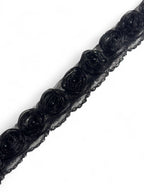 Pasmanterie neagra cu volanase negre 4cm