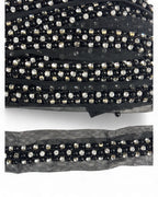 Pasmanterie neagra strasuri si margele 3cm
