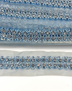 Pasmanterie bleu cu strasuri si margele 4cm