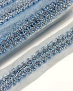 Pasmanterie bleu cu strasuri si margele 4cm