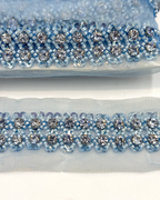 Pasmanterie bleu cu strasuri si margele 4cm