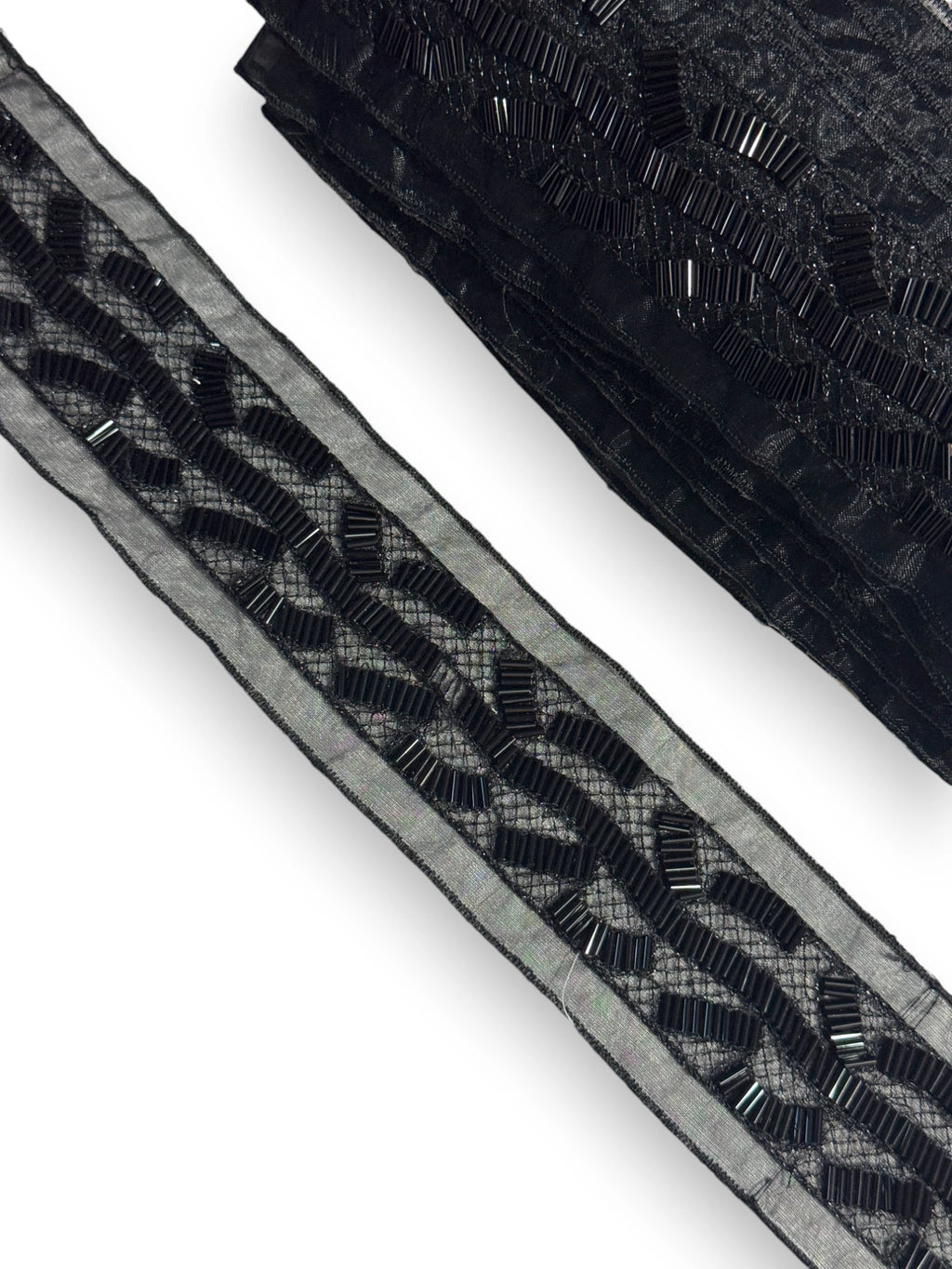 Pasmanterie margele cilindrice negre 6cm