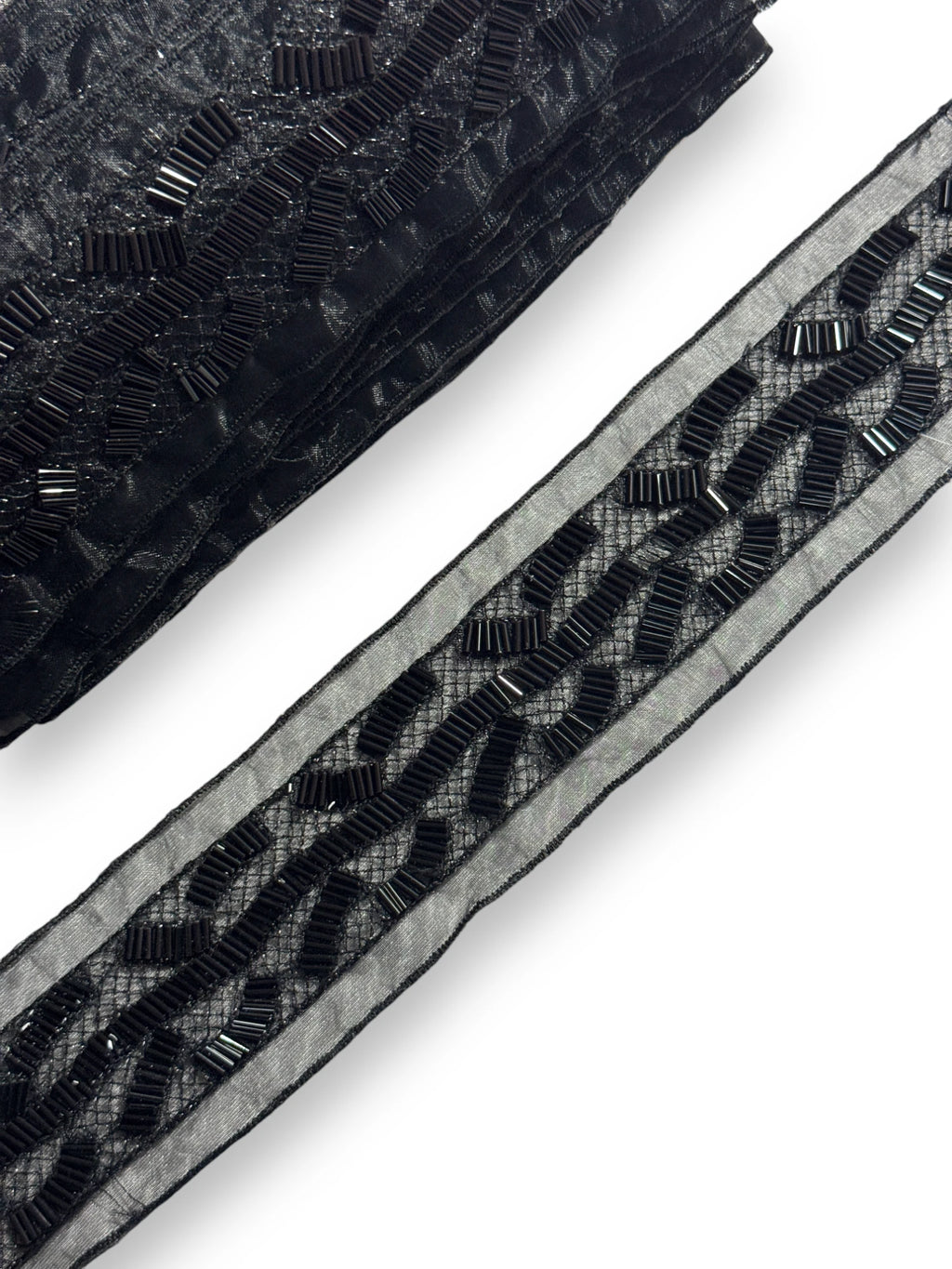 Pasmanterie margele cilindrice negre 6cm