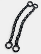 Manere de geanta din Margele de Lemn Negru 40 cm