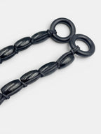 Manere de geanta din Margele de Lemn Negru 40 cm