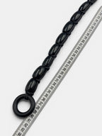 Manere de geanta din Margele de Lemn Negru 40 cm