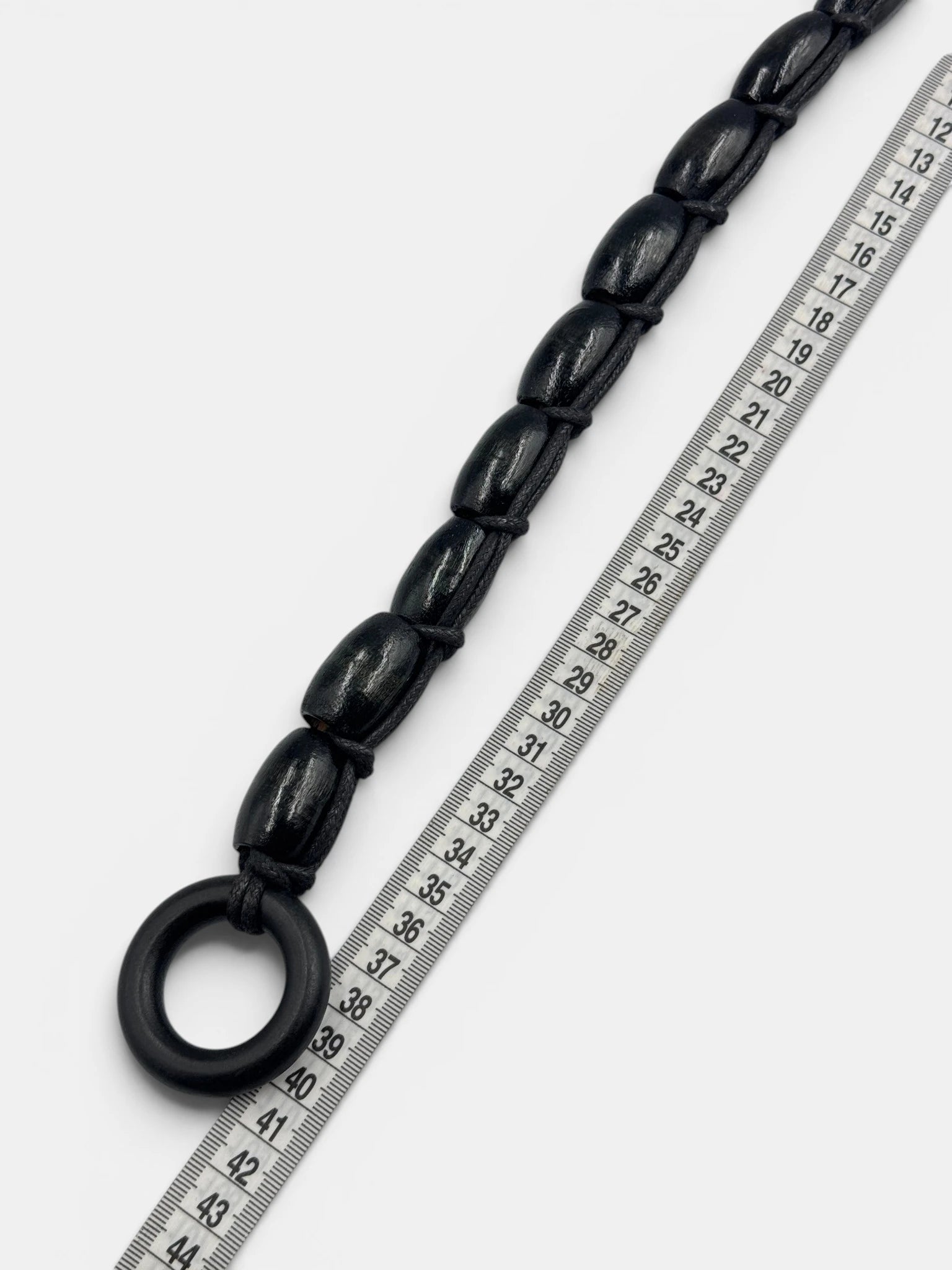 Manere de geanta din Margele de Lemn Negru 40 cm