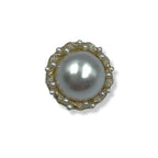 Nasturi de ocazie cu perla si strasuri, prindere cu picior, dimensiune 20mm