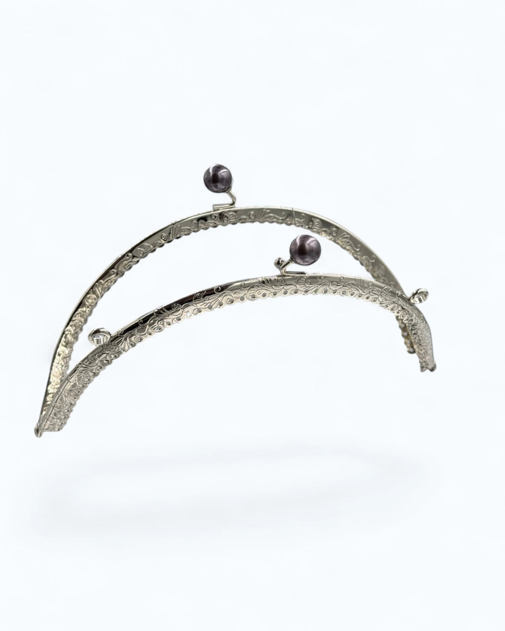 Rama metalică semicerc Gri pentru portofel/geantă gravată 22x10cm