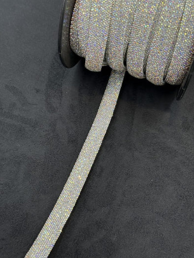 Snur textil cu strasuri, 15mm