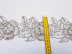 Dantela alba model floral 3d si aplicatii micropaiete