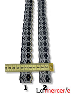 Dantela fixa, negru, model floral,latime 30mm